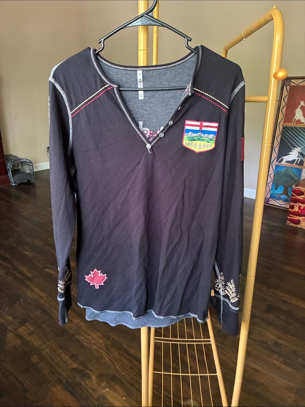 Alp N Rock Heather Gray Pullover Sweatshirt with Embroidered Crest